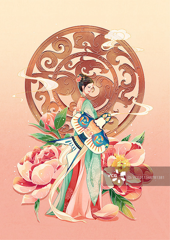 春季国潮风插画图片素材