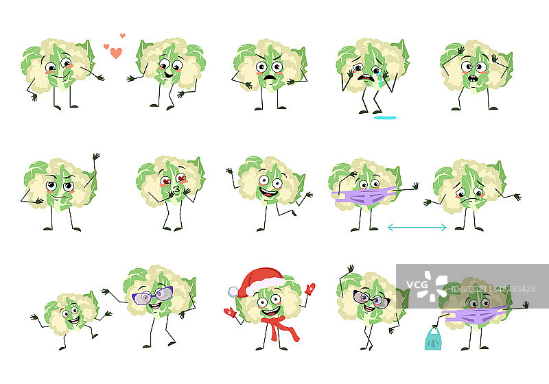 带表情的菜花角色合集图片素材