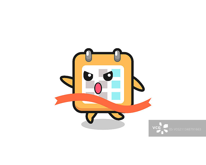 可爱的日历冲向终点图片素材