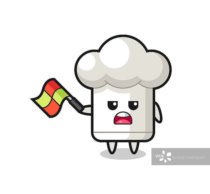 戴厨师帽的卡通人物担任边线裁判图片素材