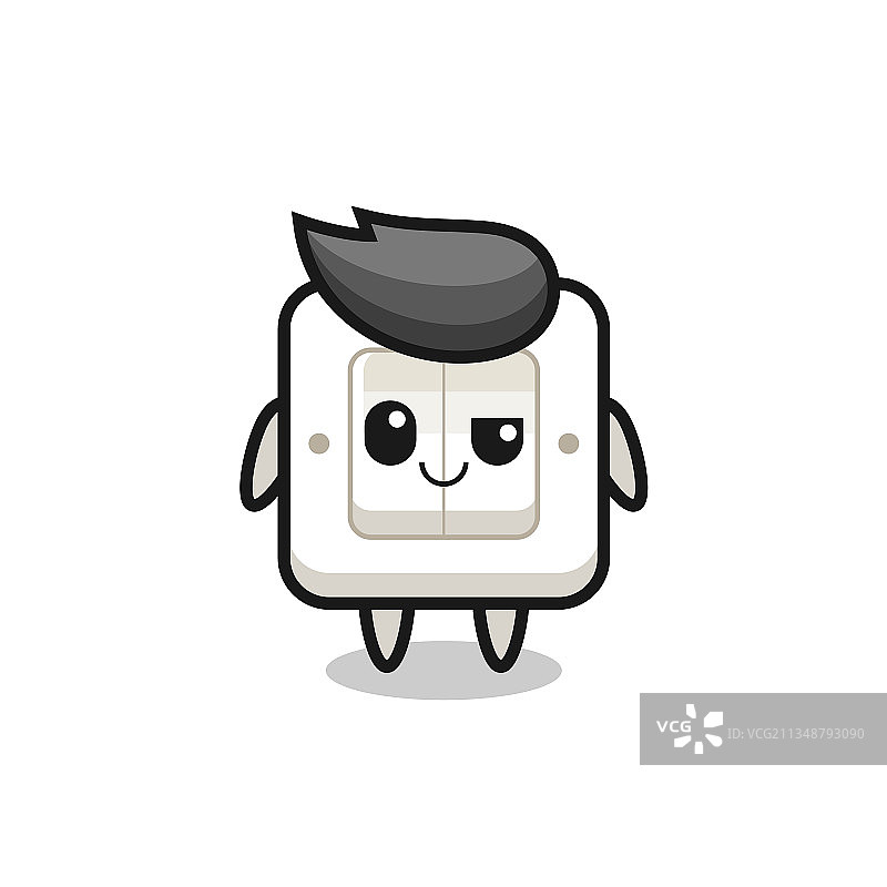 带有傲慢表情的卡通开关图片素材