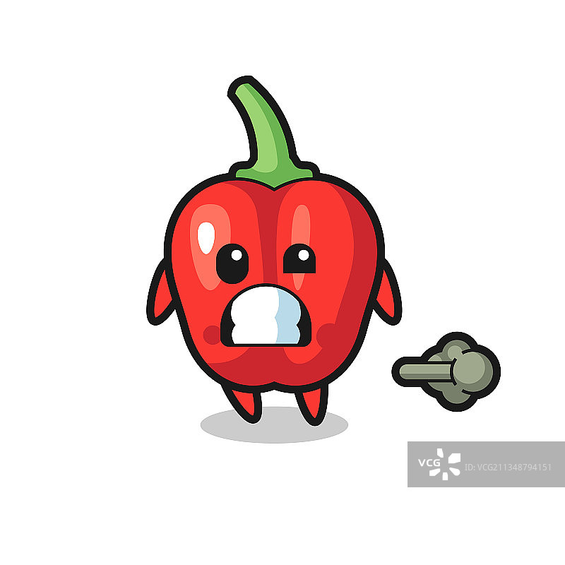 放屁的红色甜椒卡通图片素材
