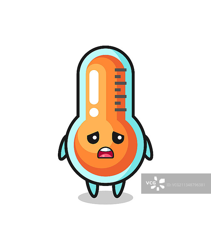 卡通温度计的失望表情图片素材