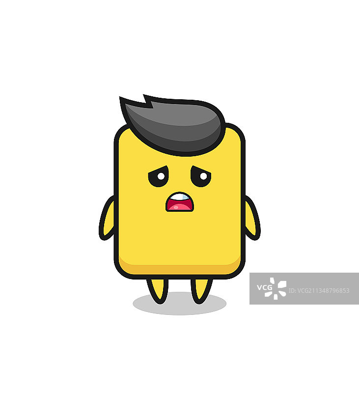 黄牌卡通失望表情图片素材