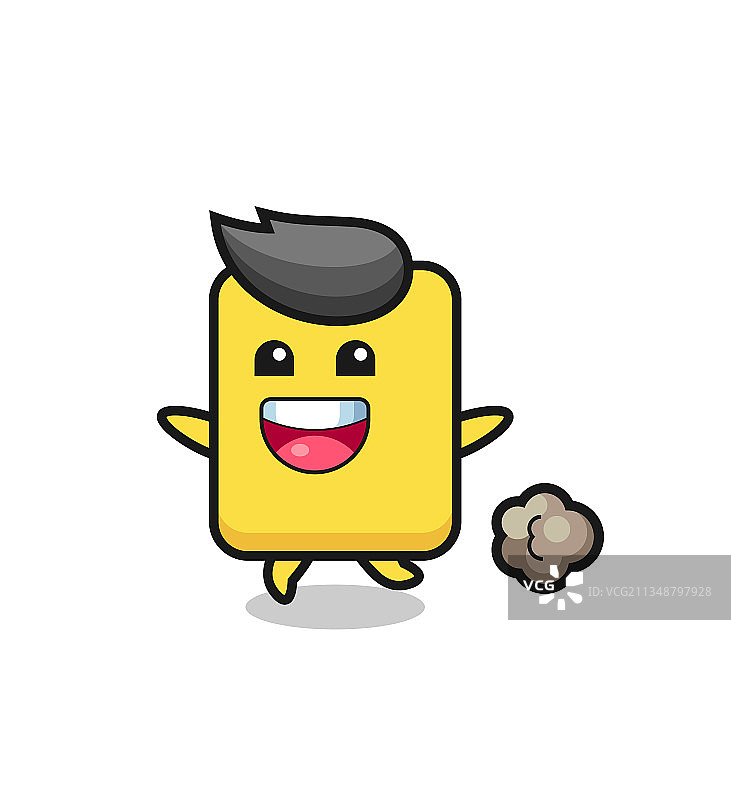 快乐黄牌卡通跑步姿势图片素材