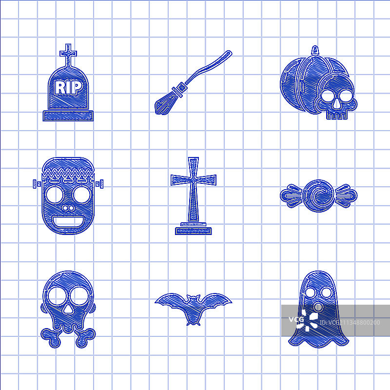 墓碑上有飞鬼蝙蝠糖果图片素材