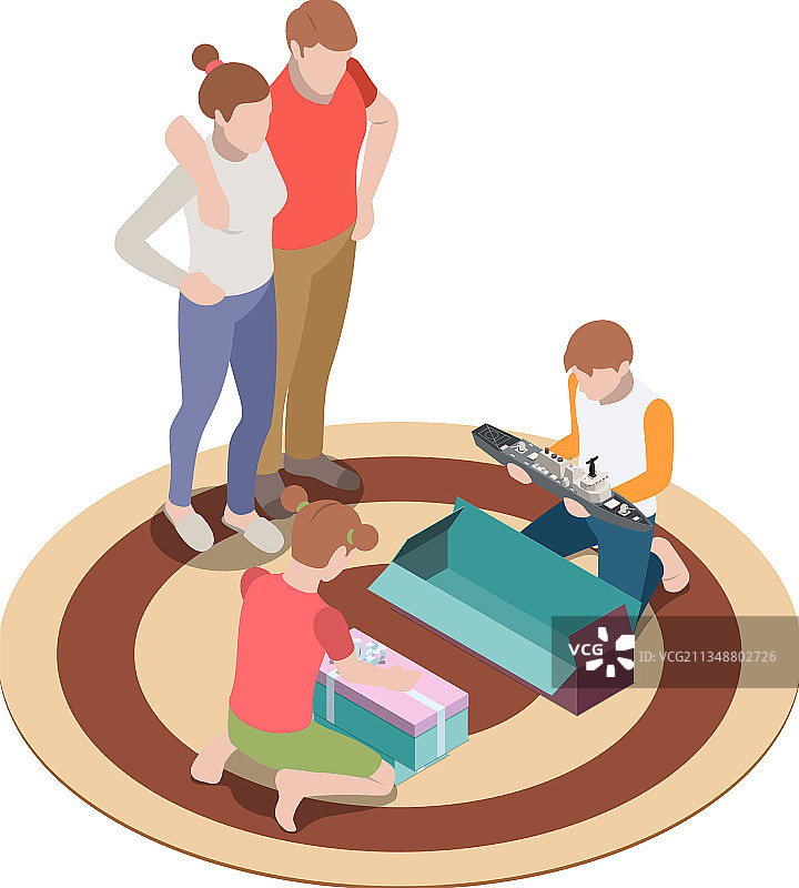 家庭2.5D构图图片素材