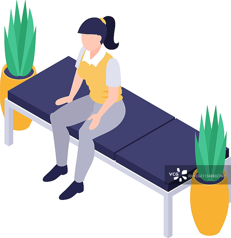 长椅上的女人图标图片素材