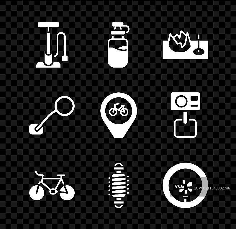 自行车气泵和运动水壶图片素材