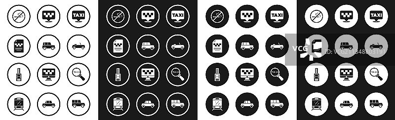 带出租车、汽车和出租车司机驾照的定位图片素材