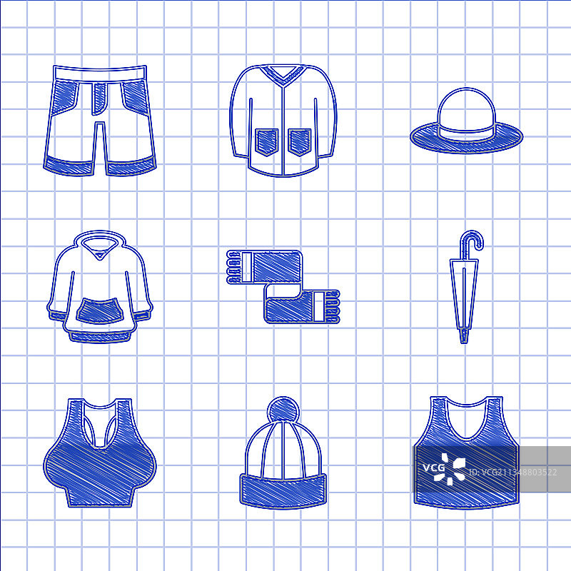 冬季围巾、帽子、内衣与伞图片素材