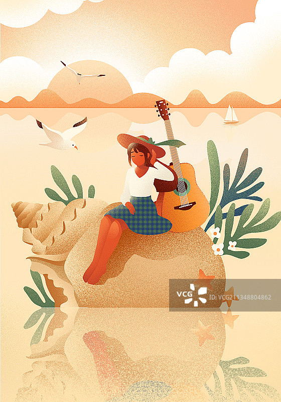 海螺女孩图片素材