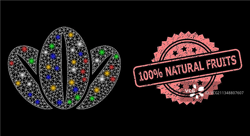100%纯天然水果印章图片素材