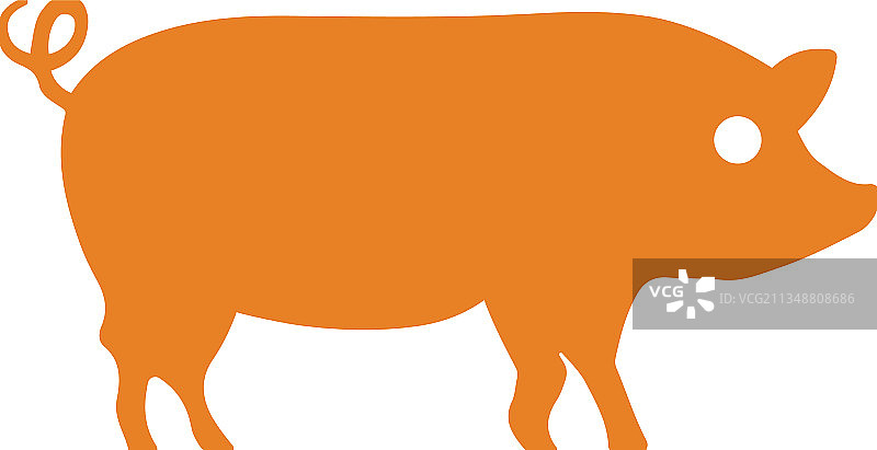 橙色生猪养殖动物家畜农场图标图片素材