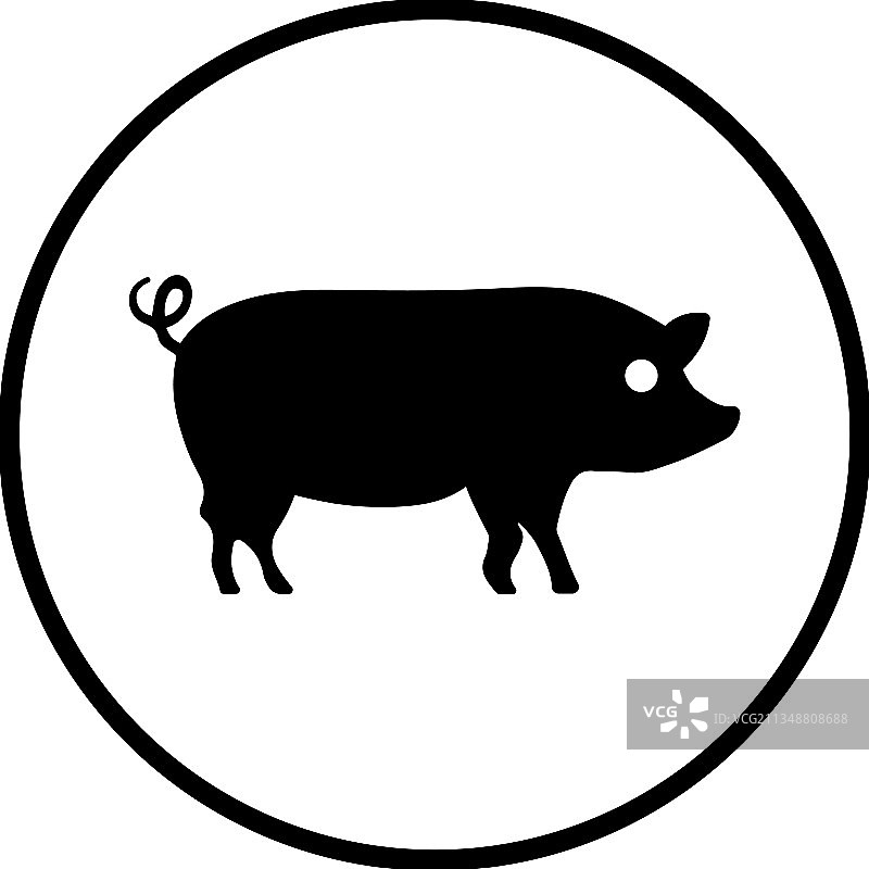 黑色生猪养殖动物农场图标图片素材