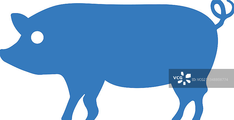 蓝色生猪养殖业动物家畜农场图标图片素材