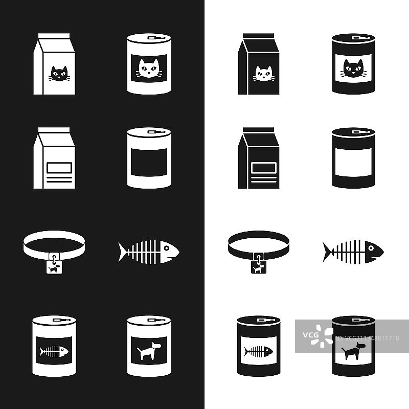 猫狗项圈罐头食品袋图片素材