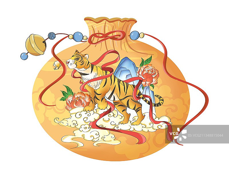 虎年荷包图片素材