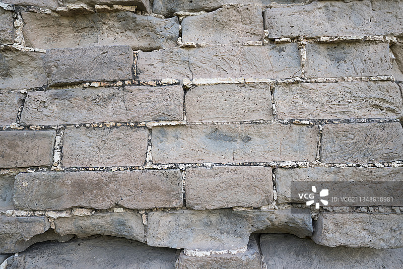 长城风蚀风化的城墙城砖背景特写图片素材