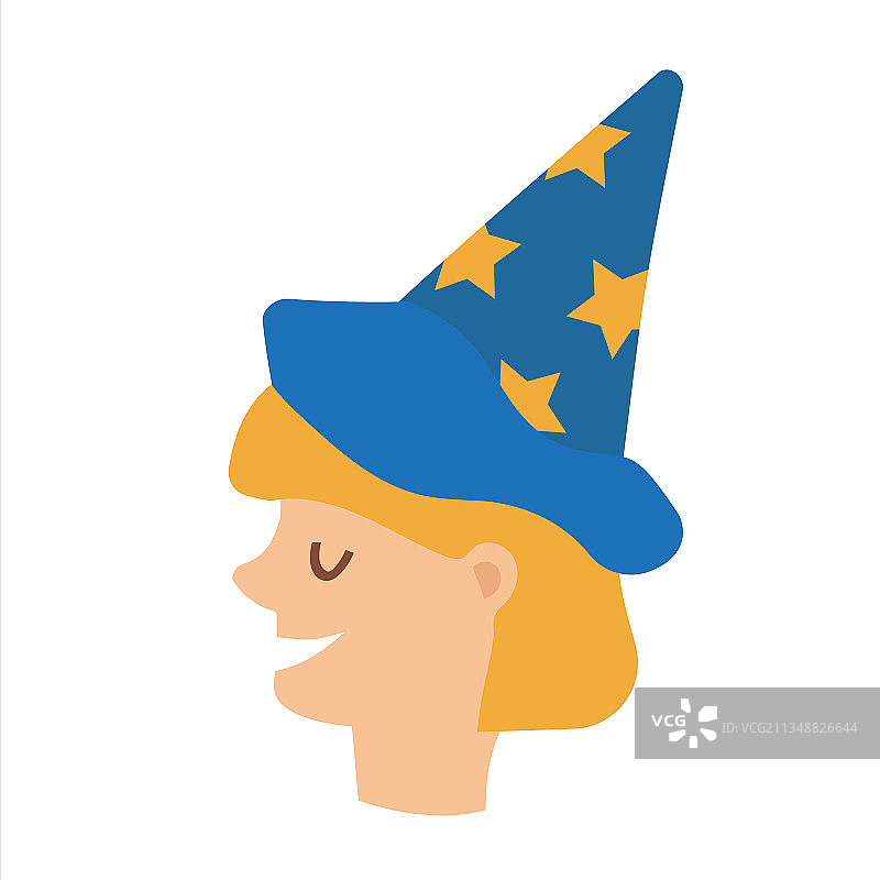 戴着观星帽的可爱金发女孩图片素材