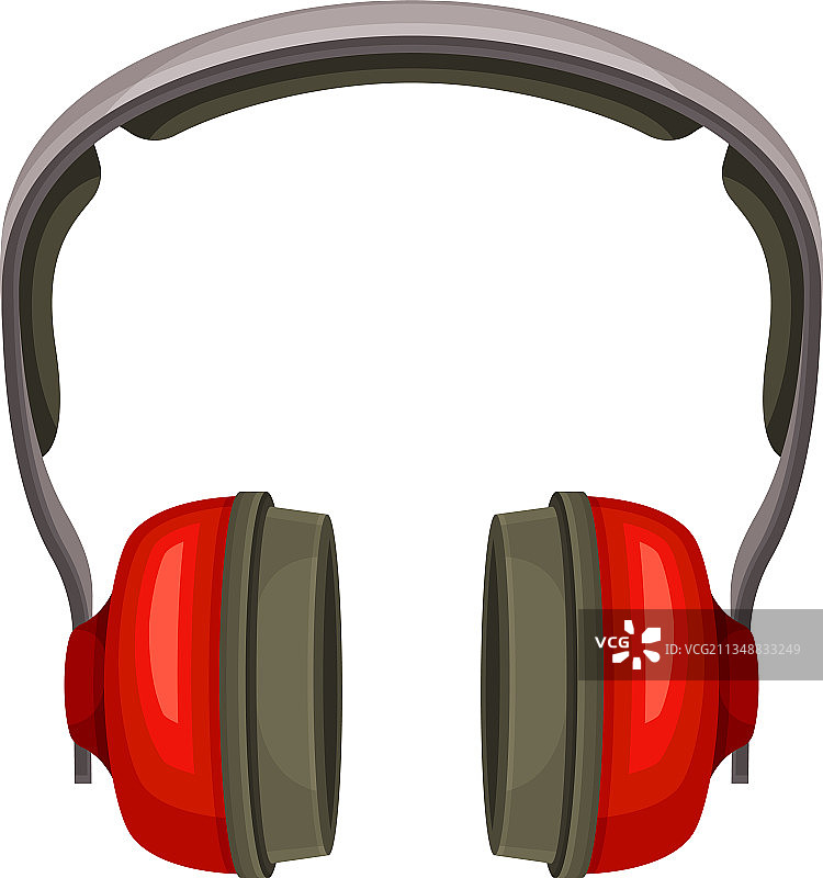 作为安全设备的红色耳罩或护耳器图片素材