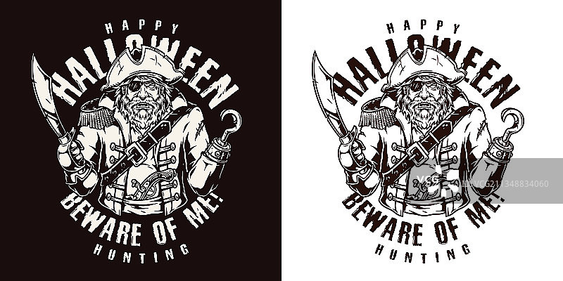 万圣节派对复古徽章图片素材