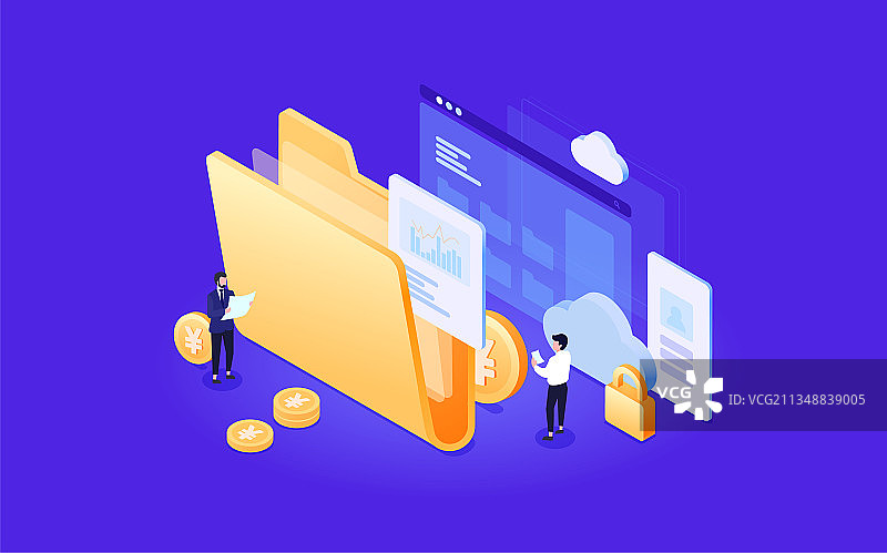 金融数据插画图片素材