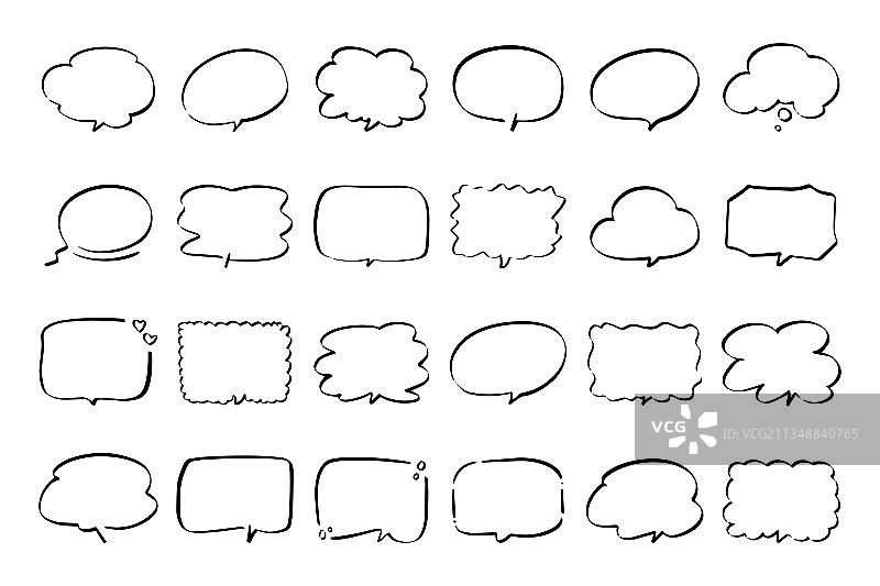 手绘涂鸦语音气泡合集图片素材