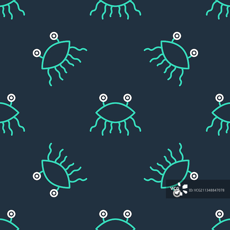飞行面条怪物线条图标（无缝图案）图片素材