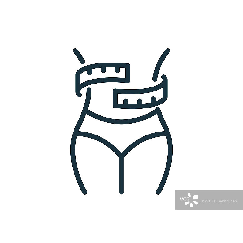 用卷尺测量腰围尺寸图片素材