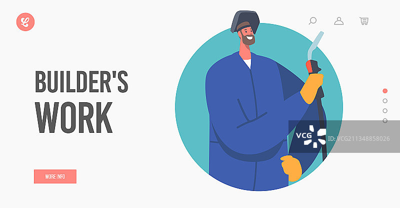 建筑工人焊接工作页面模板图片素材