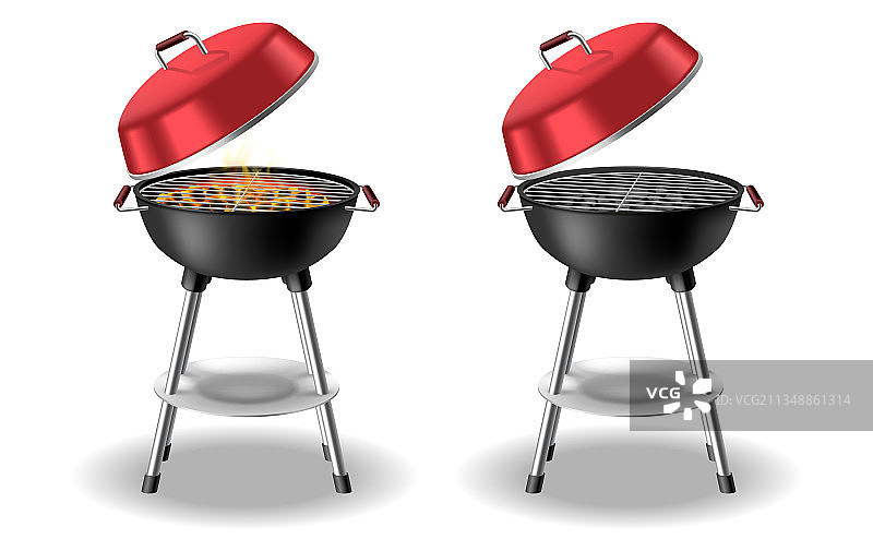 烧烤炭烤炉圆形banner图片素材