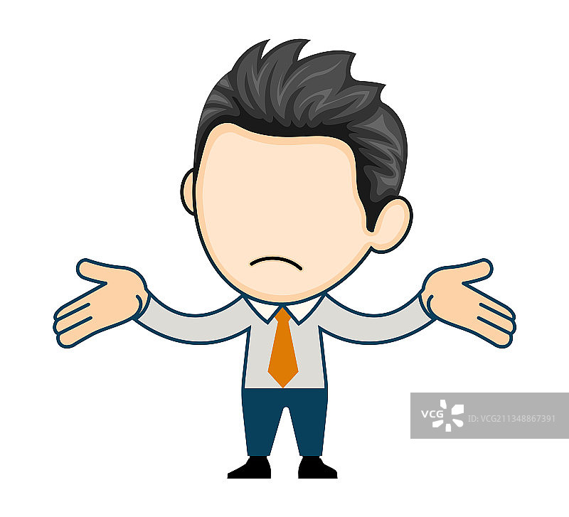 商务男士耸肩摊手示意图片素材