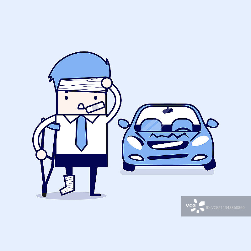 商人遭遇车祸受伤图片素材