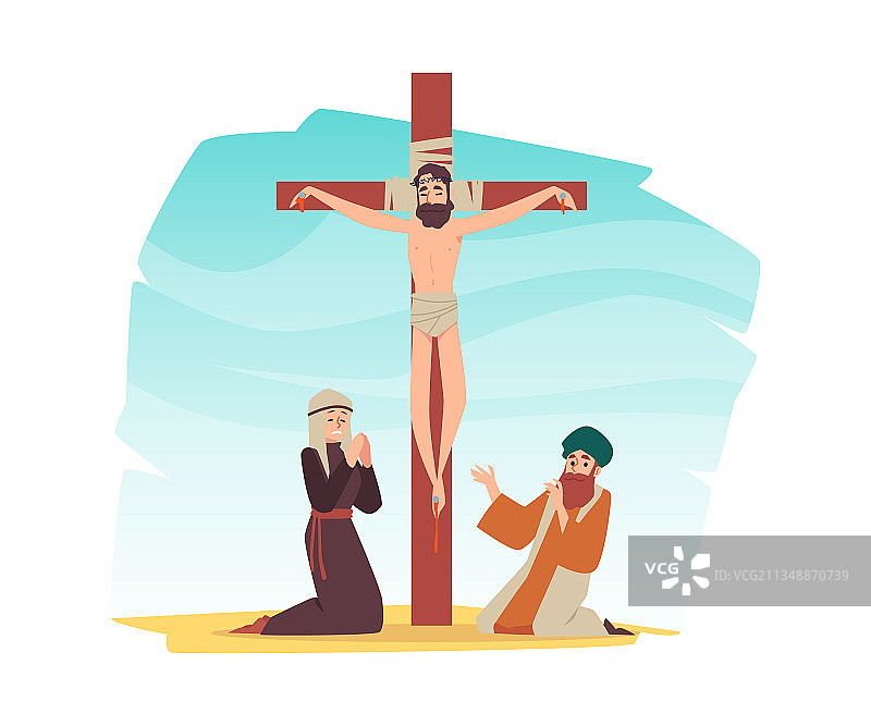 基督教的象征：十字架上的耶稣基督图片素材