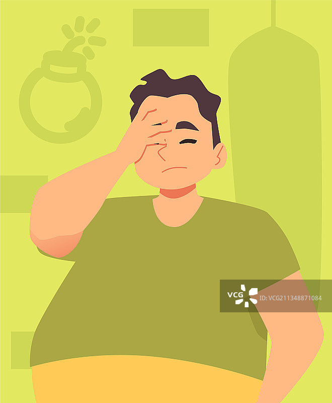 感到焦虑和绝望的沮丧男子图片素材