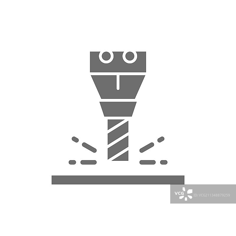 数控机床灰色图标的铣削工作主轴图片素材