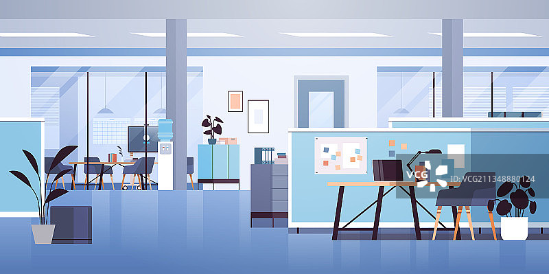 现代共享办公区内部（无人）图片素材