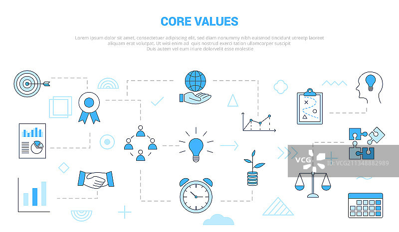 带图标集模板banner的核心价值观概念图片素材