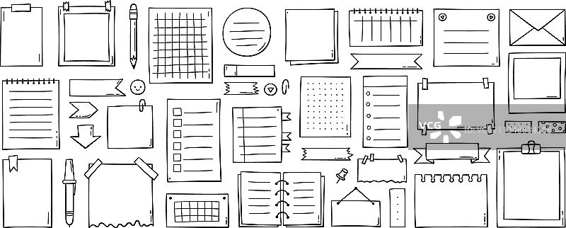 手绘便签纸图片素材