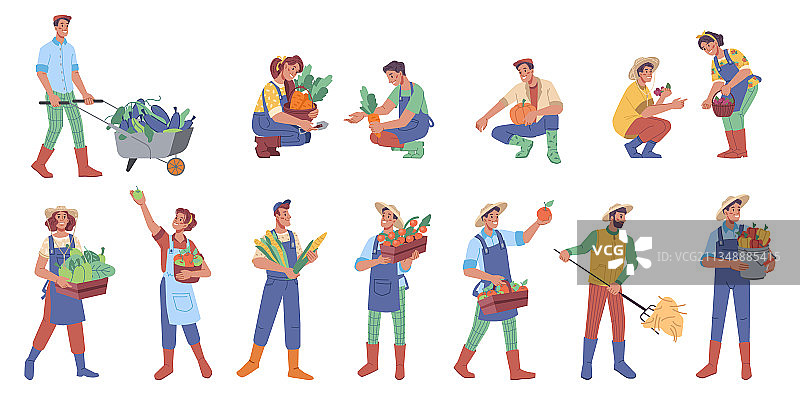 农民收获果蔬图片素材