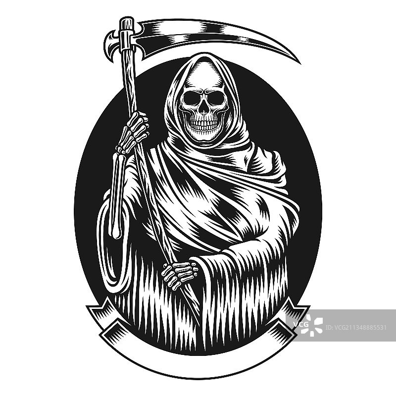 带镰刀的死神图案图片素材