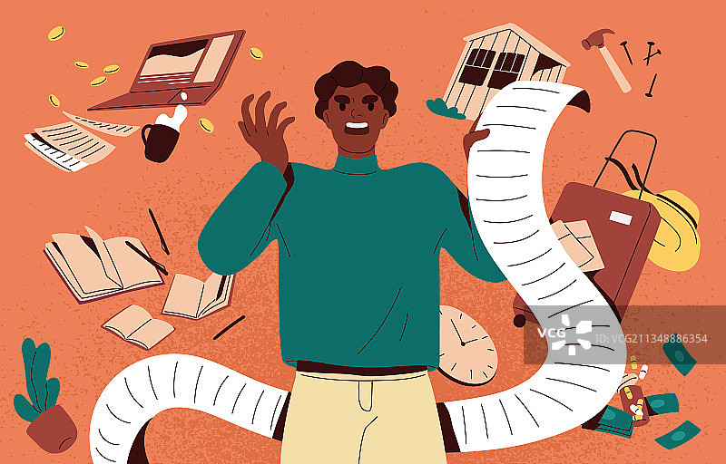 压力下的忙碌人士多任务概念图片素材