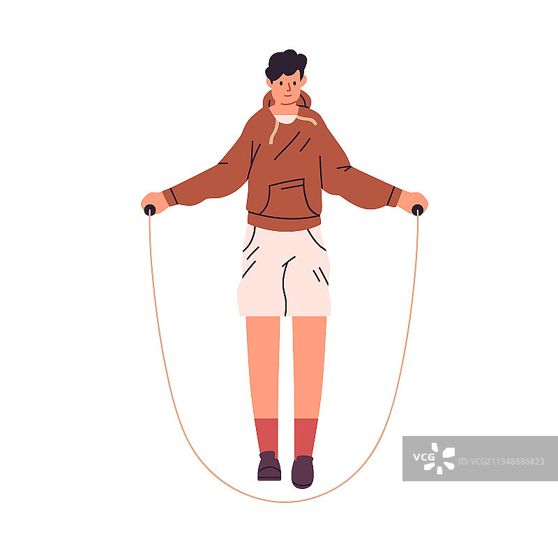 人在有氧运动中跳过跳绳图片素材