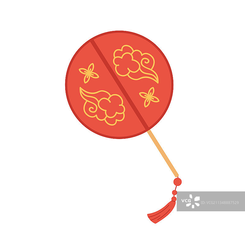 中式圆形手扇图片素材