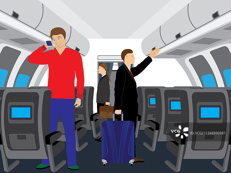 飞机上的乘客图片素材