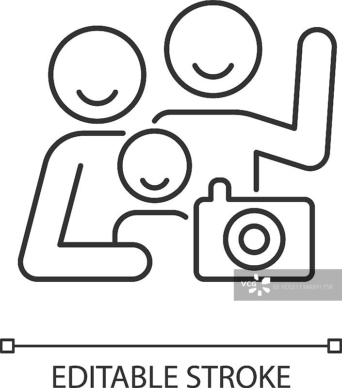 家庭照片线性图标图片素材