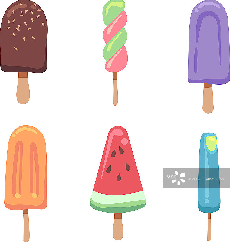 扁平风格冰淇淋夏季甜品图片素材