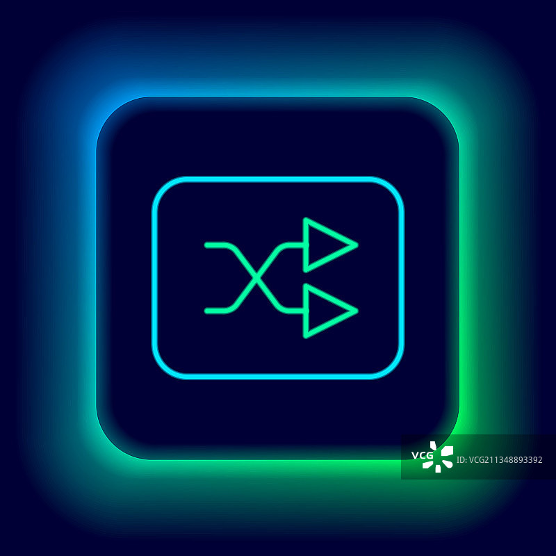 发光的霓虹灯箭头随机播放图标图片素材