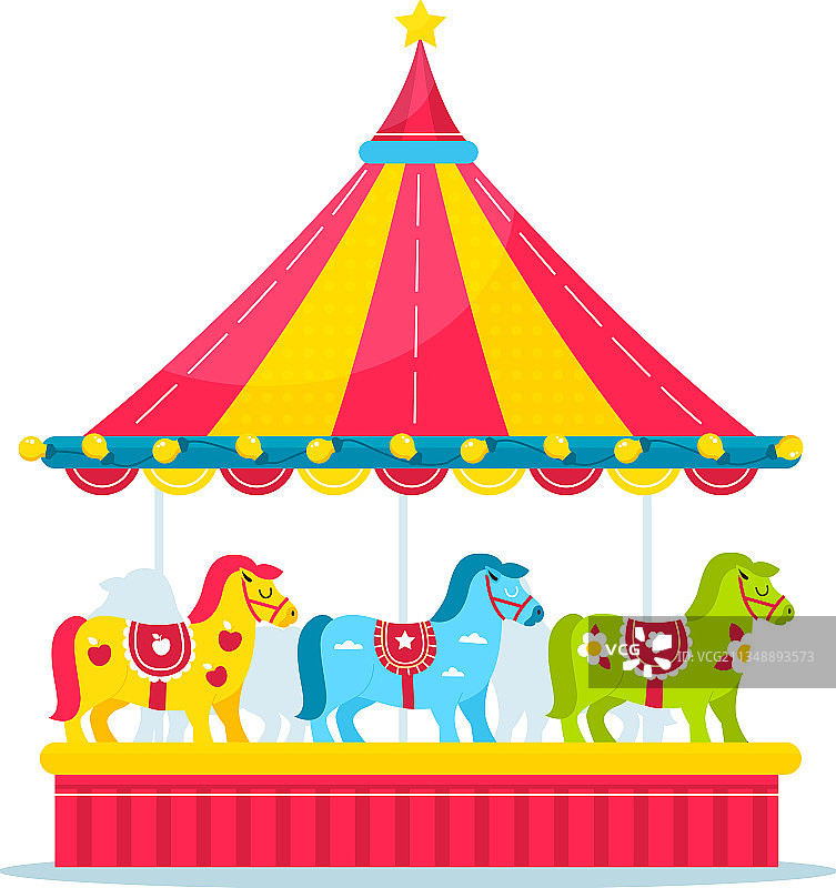 旋转木马儿童游乐园图片素材